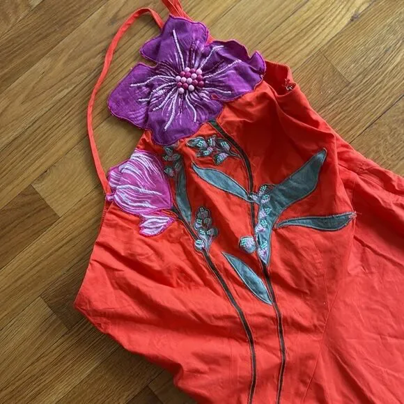 Yukiko Noritake x Anthropologie Asymmetric Floral Midi Dress